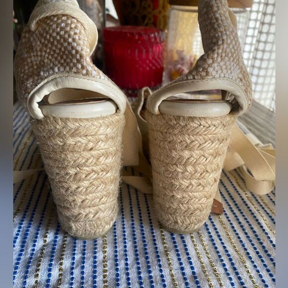 Castañer  Wedge Espadrille Sandals Womens Beige Size EU 38 US 7.5 Open NEW - Picture 5 of 12